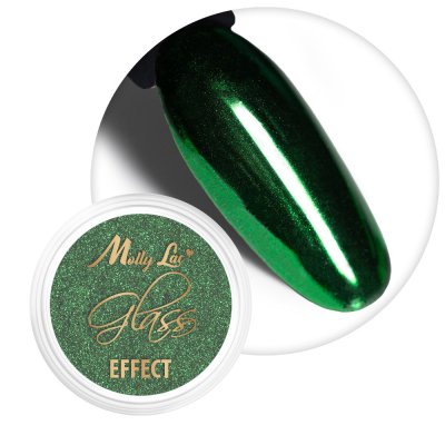 Prášok na nechty Glass Effect Green - 9