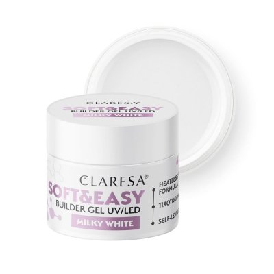 CLARESA® Körömépítő gél SOFT & EASY Builder gel MILKY WHITE, 12g