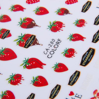 Tenké nálepky na nechty - Strawberry Valentin CA-280