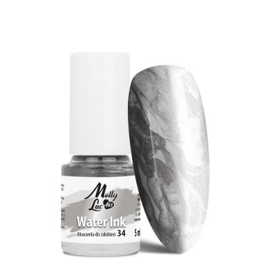 Water Ink MollyLac ART - Akvarelová farba na zdobenie METALIC 34, 5ml