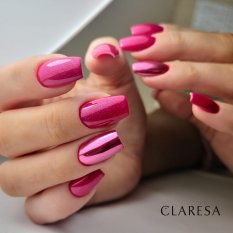 Claresa Pink 524, Top no Wipe Glitter Blue, Leštiaci prášok Glass Deep Pink