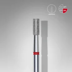 Diamantová fréza STALEKS Expert Cylinder - červená, FA20R025/6 (2,5mm/6mm)