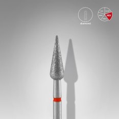 Diamantový brúsny nadstavec Staleks Expert - pointed pear red FA100R040/12