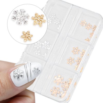 Ozdoby na nechty - Snehové vločky v boxe