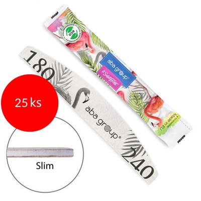 25x Pilník na nehty Aba Group Slim flamingo balený 180/240 - loďka