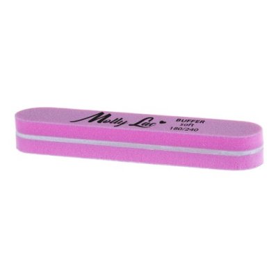 Penový pilník na nechty mini rovný ružový 180/240 - zaoblený
