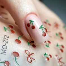 5D nálepky na nehty - třešně - MO-272
