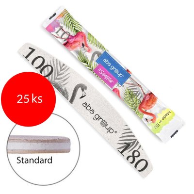 25xPilník na nehty Aba Group Standard flamingo balený 100/180 - loďka