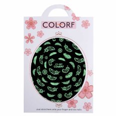 Nálepky na nehty svítící - pírka - Colorf CY-007