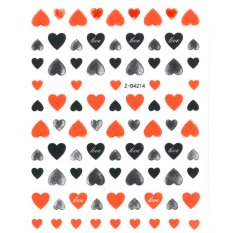 Tenké nálepky na nechty srdiečka love Z D4214 Orange