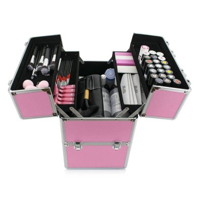 Dvojdielny kozmetický kufor XXL ružový (25x34x42cm)