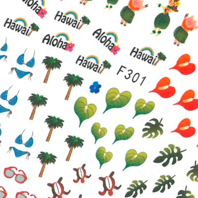 Tenké nálepky na nechty - Hawai F301