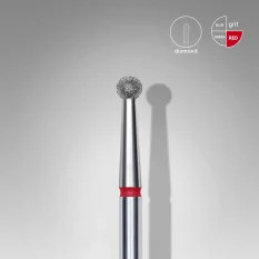 Diamantová fréza STALEKS Expert Ball - červená, FA01R027 (Ø 2,7 mm)