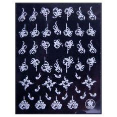 Nálepky na nehty ornamenty bílé - CB176