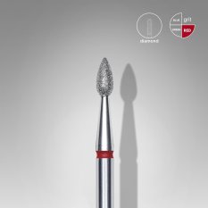 Diamantový brúsny nadstavec Staleks Expert - drop red FA40R023/5