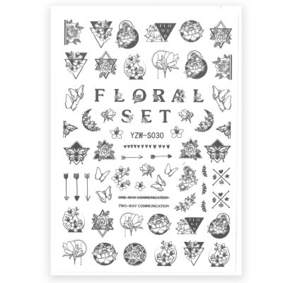 Nálepky na nehty Floral Set YZW-S030