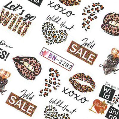 Vodolepky na nehty Wild Love, animal  BN-2282