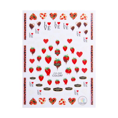 Tenké nálepky na nechty - Strawberry Valentin CA-280