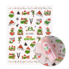 Vánoční nálepky na nehty Grinch JO-2580