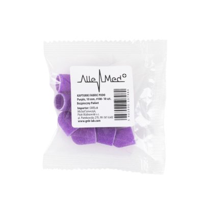 Brúsne klobúčiky Fabric Podo fialové 10mm, drsnosť 180, 10ks