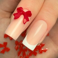 3D mašličky na nehty - červené, 100ks