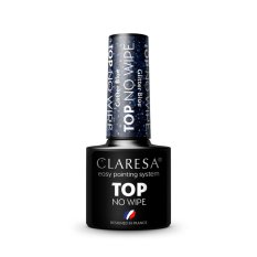 Gél lakk CLARESA® TOP NO WIPE GLITTER Kék, 5g