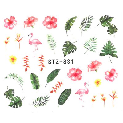 Vodolepky na nechty kvety, listy, plameniak STZ-831