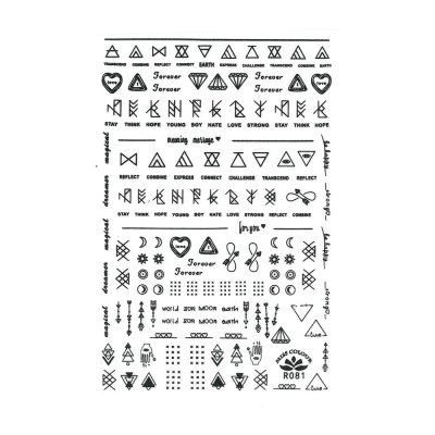 Vékony köröm matricák - geometrikus fekete R081