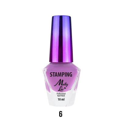 Lak na pečiatkovanie nechtov Molly Lac 10ml  - č. 6 - ružový