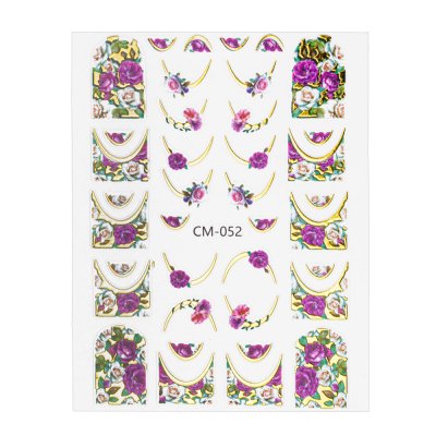 Nálepky na nechty - French Flowers CM-052