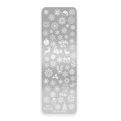Doštička na pečiatkovanie - Vianoce, vločky - STZ-N02