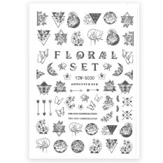 Körömmatricák Floral Set YZW-S030