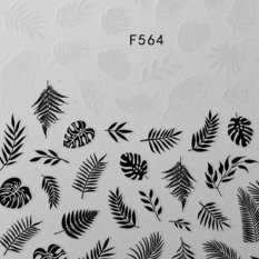 Tenké nálepky na nechty - black & white listy F564