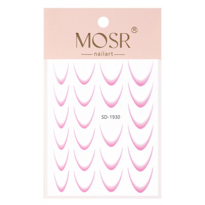 Nálepky na francúzsku manikúru Gradient French Ombre Light Pink SD-1930