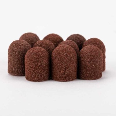 Brúsne klobúčiky hnedé 10mm, drsnosť 150, 10ks