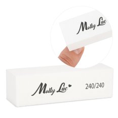 Blok na nehty MollyLac - bílý 240/240