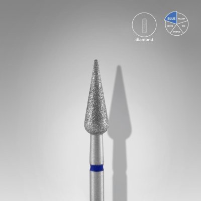 Diamantový brúsny nadstavec Staleks Expert - pointed pear blue FA100B040/12