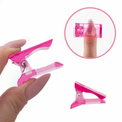 Plastový klip na nechty - na uchytenie dual formy - ružový
