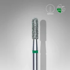 Diamantová fréza STALEKS Expert Rounded cylinder - zelená, FA30G023/8 (2,3mm/8mm)