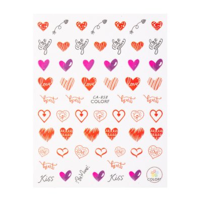 Nálepky na nechty srdiečka CA-858