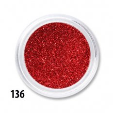 Glitrový prach - červený - 136