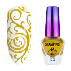 Lak na razítkování nehtů Molly Lac 10ml  - č.4 - zlatý
