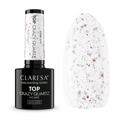 Gél lak CLARESA® TOP NO WIPE CRAZY QUARTZ, 5g