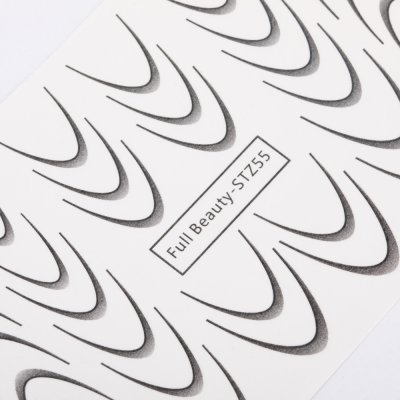 Nálepky na francúzsku manikúru Gradient French Ombre Black Full Beauty - STZ55,  34ks
