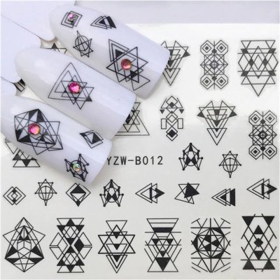 Vodolepky na nechty Geometrické vzory YZW-B012