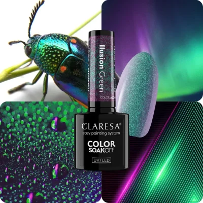 Gel lak CLARESA® ILUSION GREEN, 5g